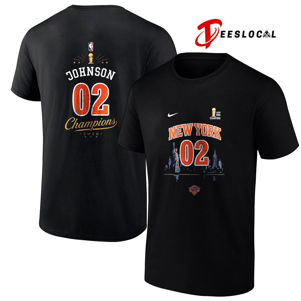 New York Knicks NBA Finals champions Larry Johnson name and number shirt