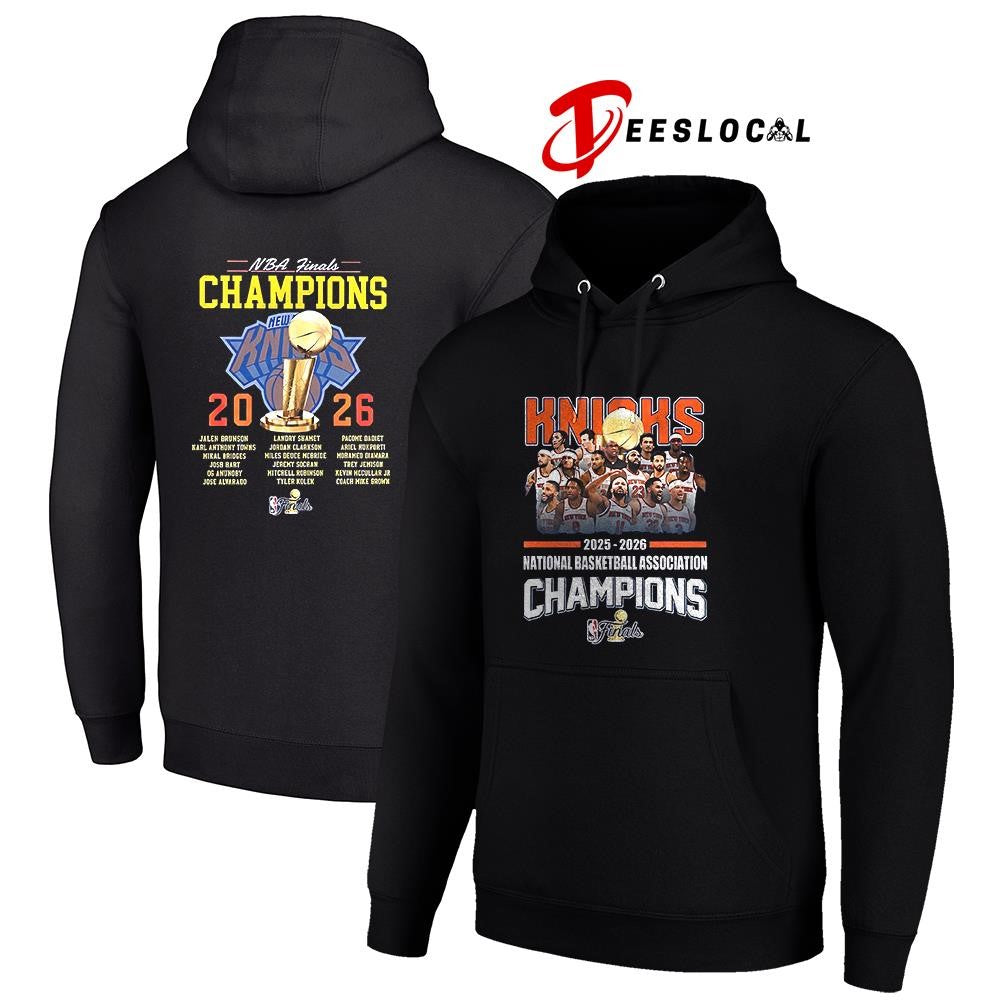 New York Knicks NBA Finals champions team graphic name roster shirt