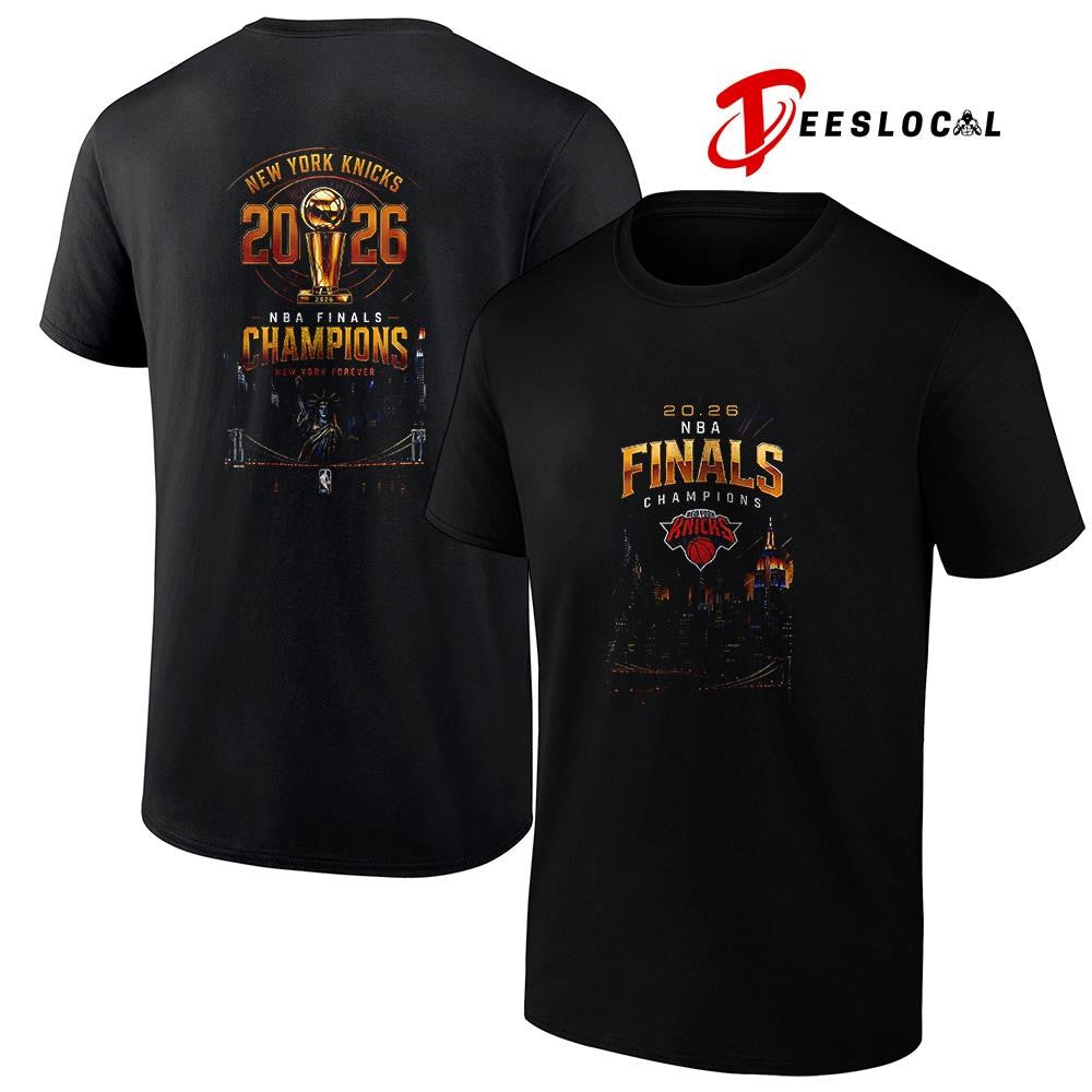 New York Knicks NBA Finals champions ust won city skyline graphic shirt