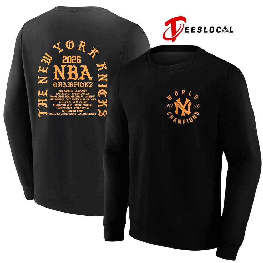 New York Knicks NBA champions name roster graphic shirt