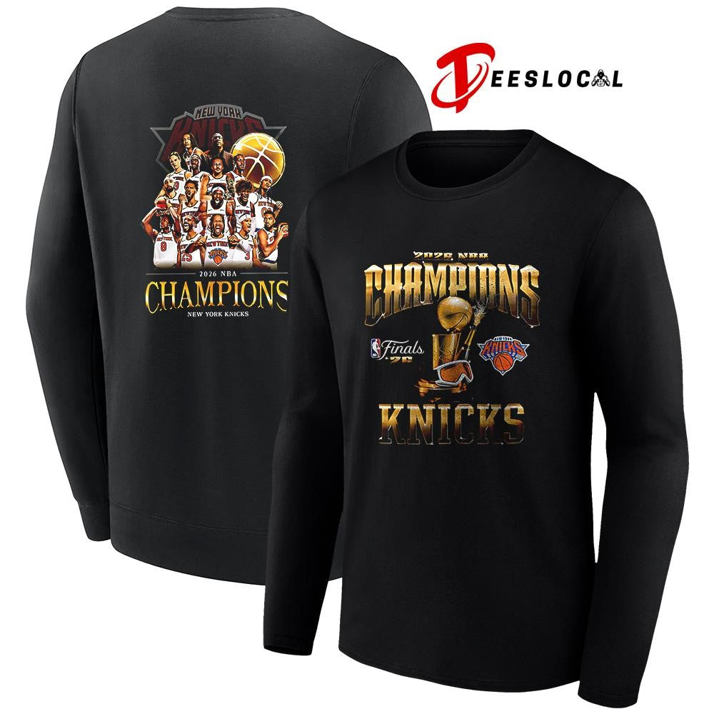 New York Knicks NBA champions team graphic trophy shirt