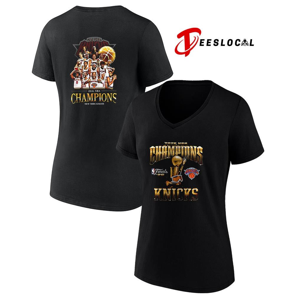 New York Knicks NBA champions team graphic trophy shirt