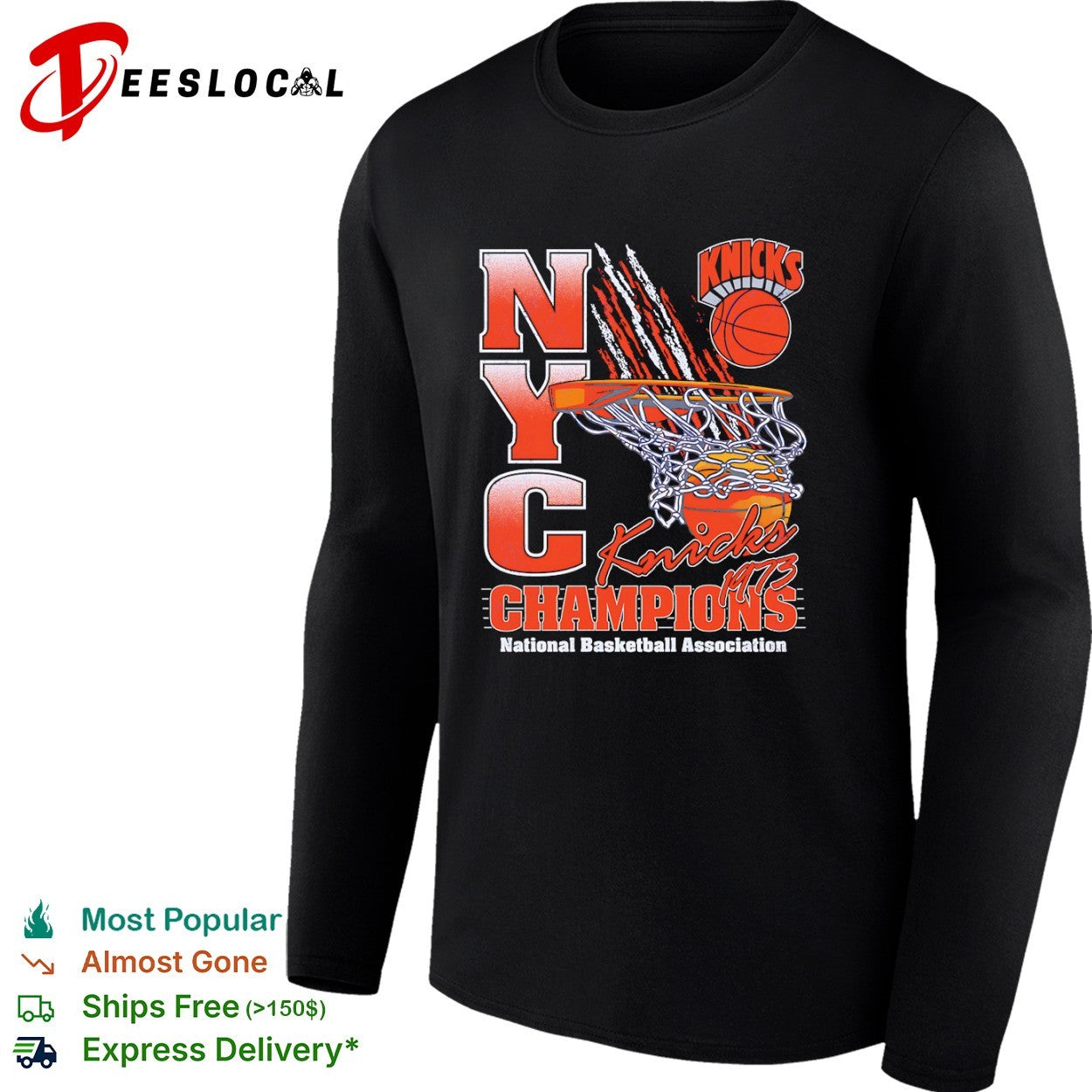 New York Knicks NYC 1973 champions national basketball association hoop ball shirt