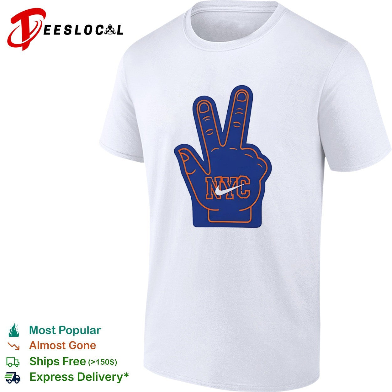 New York Knicks NYC Foam Finger Logo Basketball Shirt