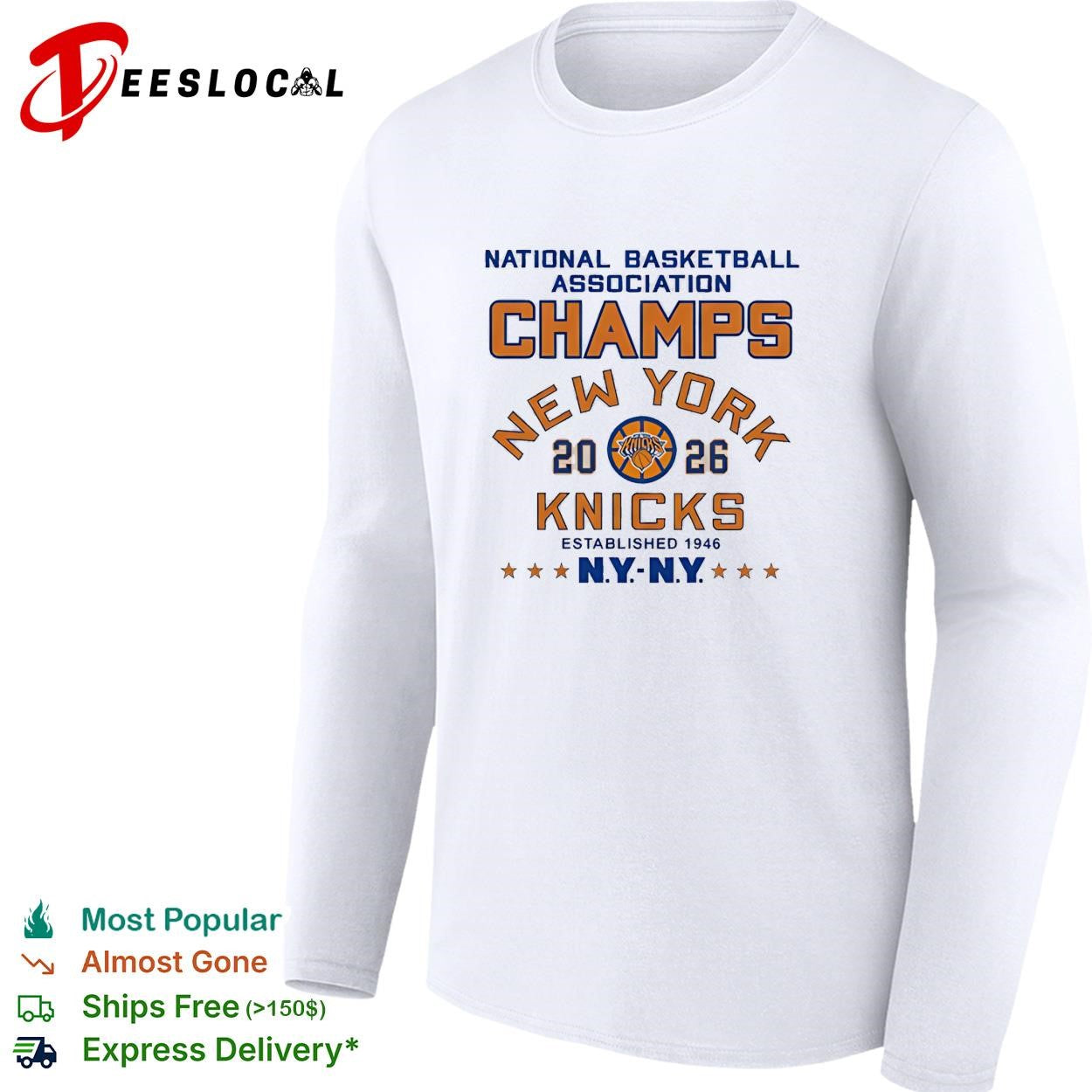 New York Knicks National Basketball Association champs starred established 1946 shirt