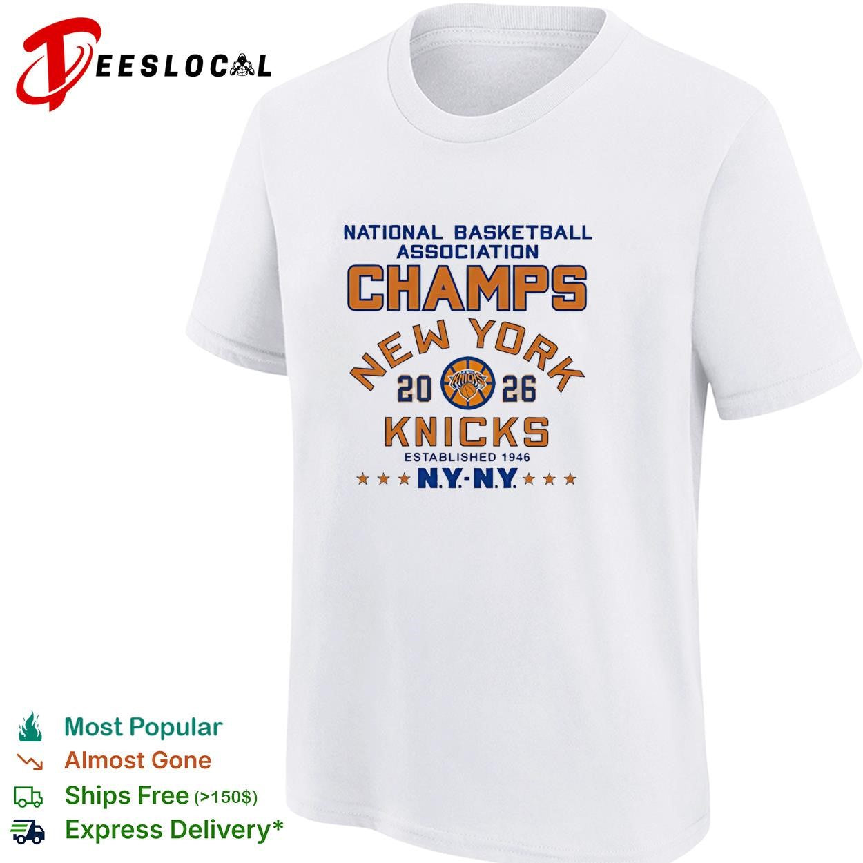 New York Knicks National Basketball Association champs starred established 1946 shirt