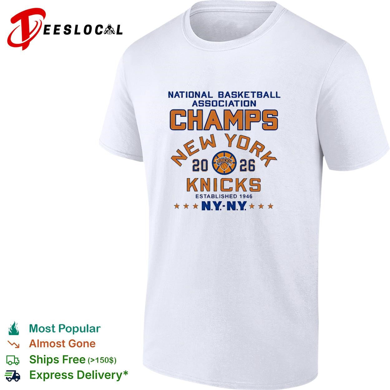 New York Knicks National Basketball Association champs starred established 1946 shirt