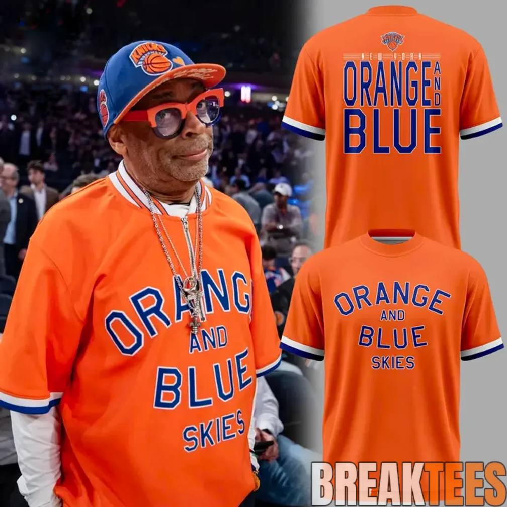 New York Knicks Orange & Blue Skies Shirt