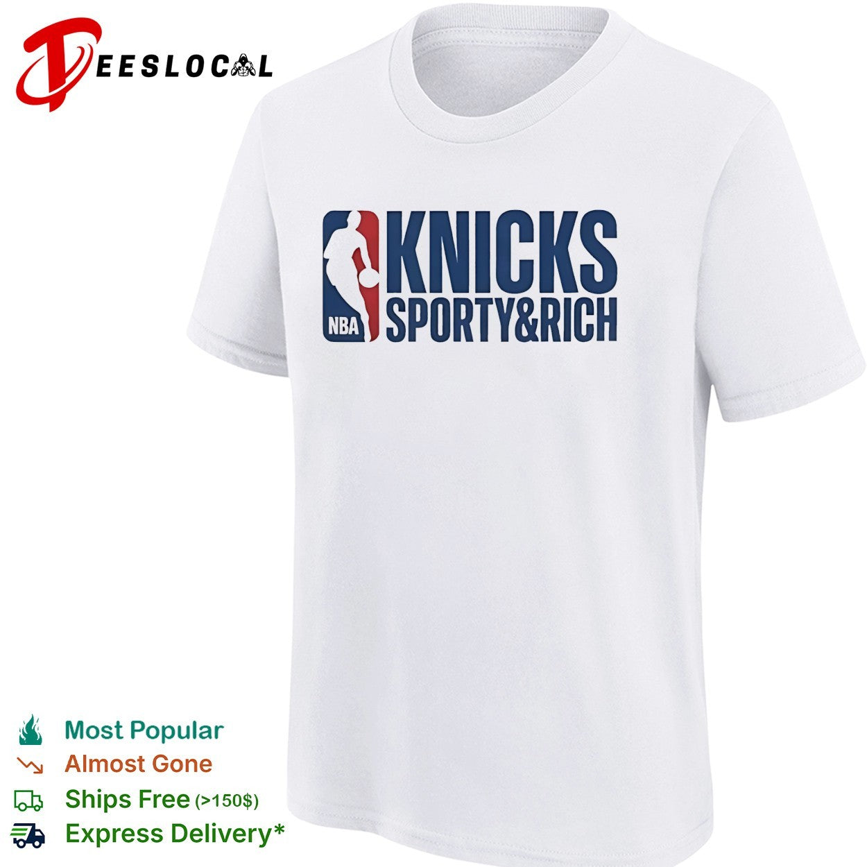 New York Knicks Sporty and Rich bold emblem horizontal logo art shirt