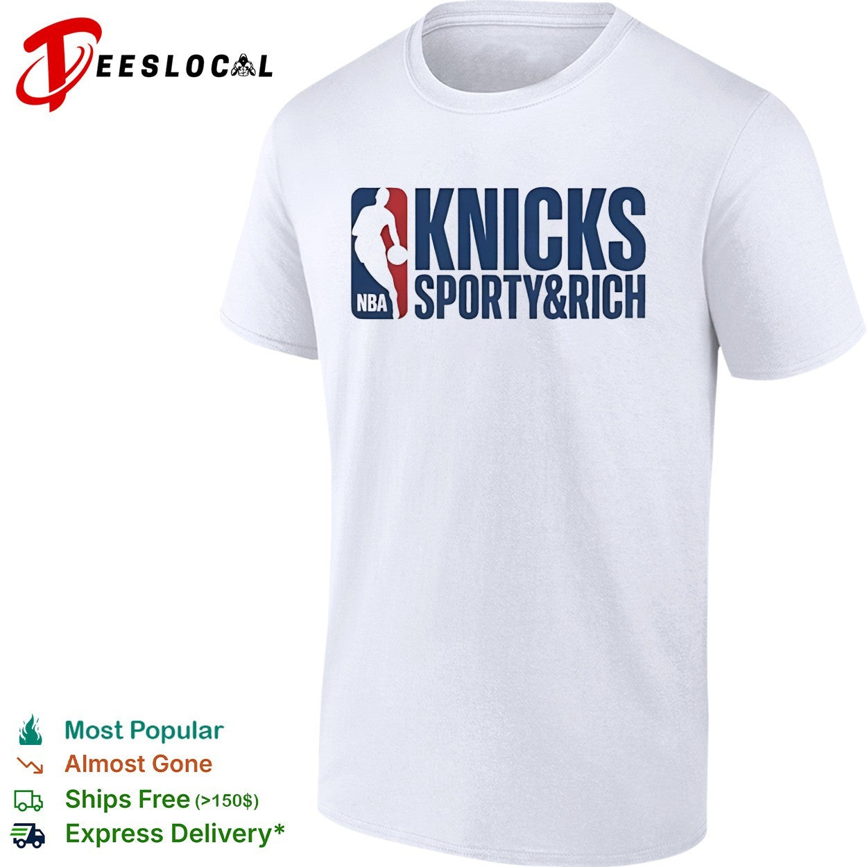 New York Knicks Sporty and Rich bold emblem horizontal logo art shirt