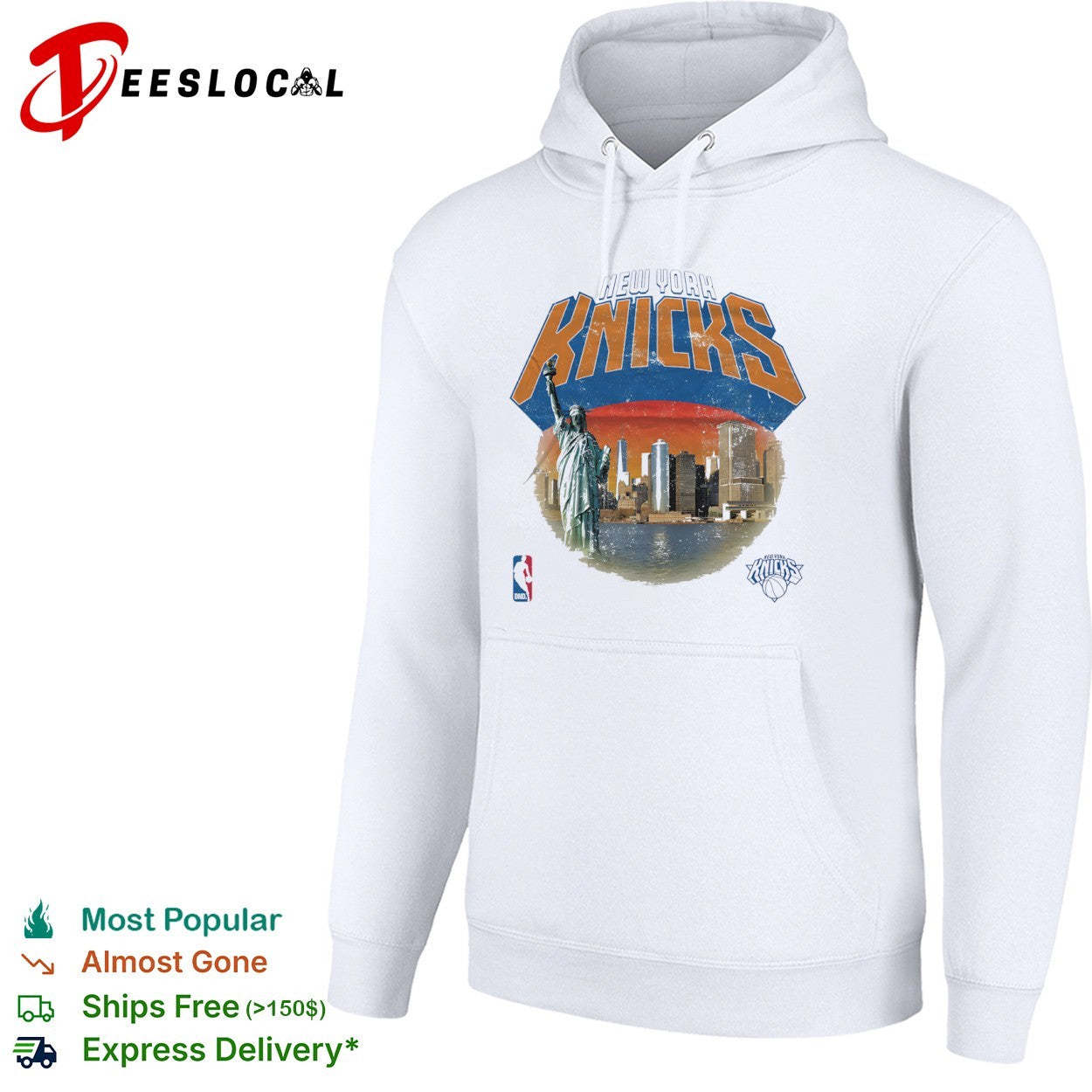 New York Knicks Statue of Liberty Skyline NBA logo basketball shirt