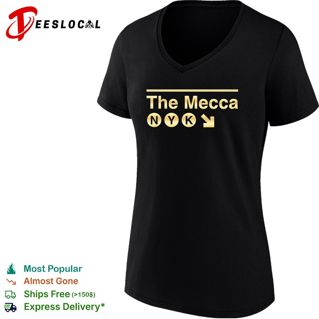 New York Knicks The Mecca NYK subway station sign golden championship shirt
