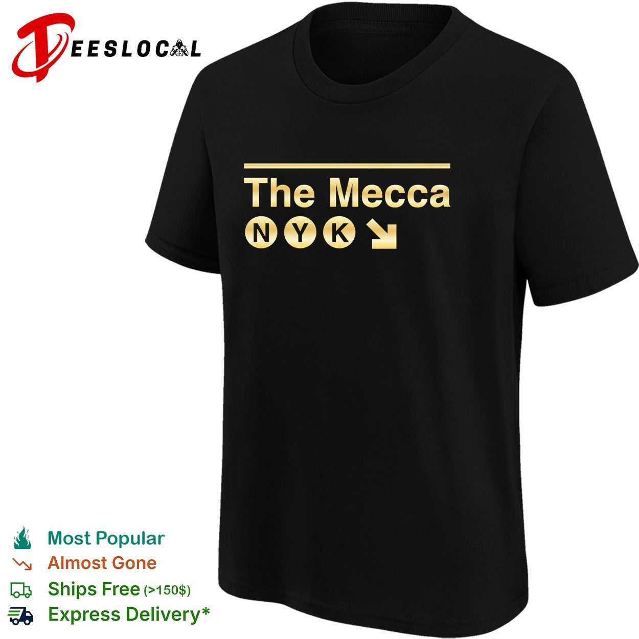 New York Knicks The Mecca NYK subway station sign golden championship shirt