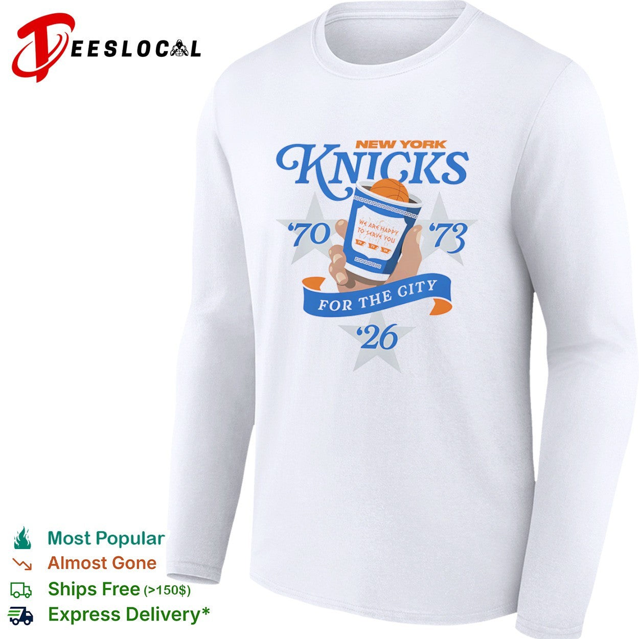 New York Knicks We Are Happy to Serve You For the City basketball 1970-1973 shirt