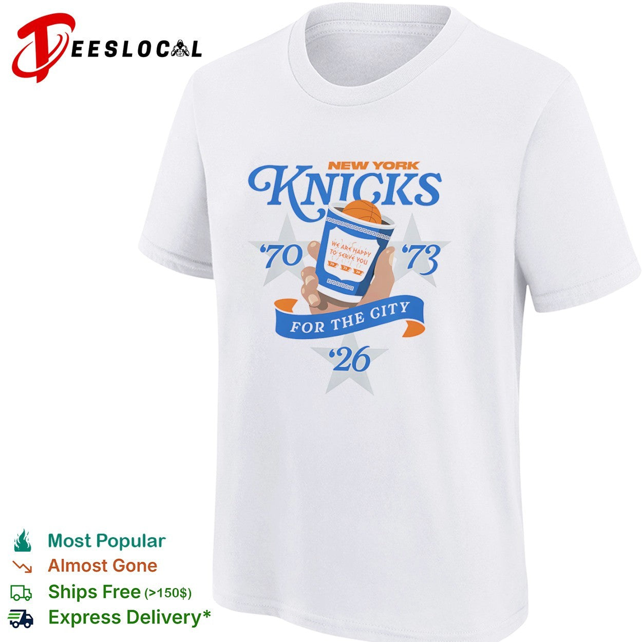 New York Knicks We Are Happy to Serve You For the City basketball 1970-1973 shirt