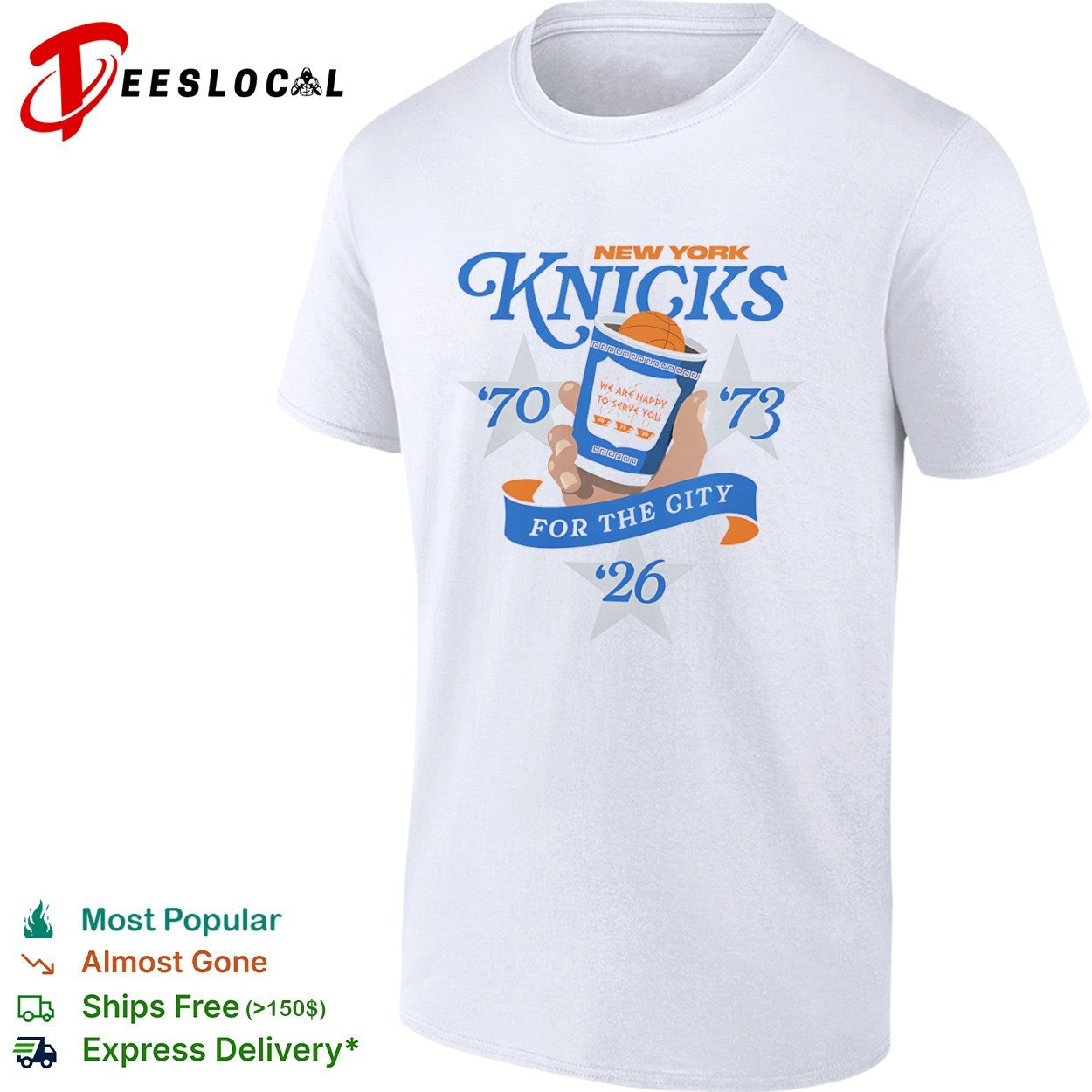 New York Knicks We Are Happy to Serve You For the City basketball 1970-1973 shirt