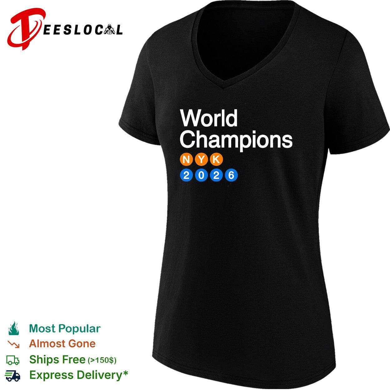 New York Knicks World Champions NYK 2026 subway sign bold art shirt
