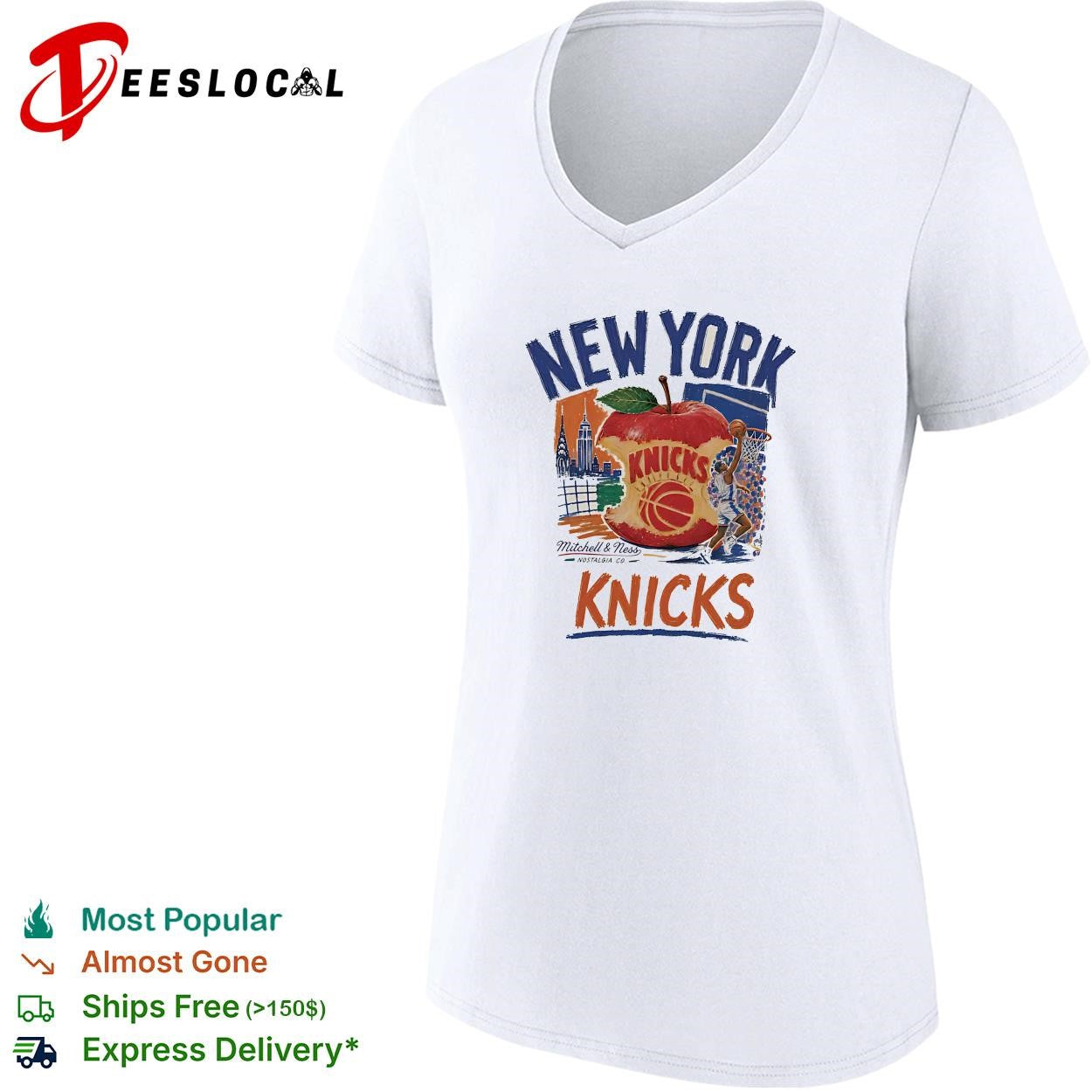 New York Knicks apple skyline vintage badge shirt