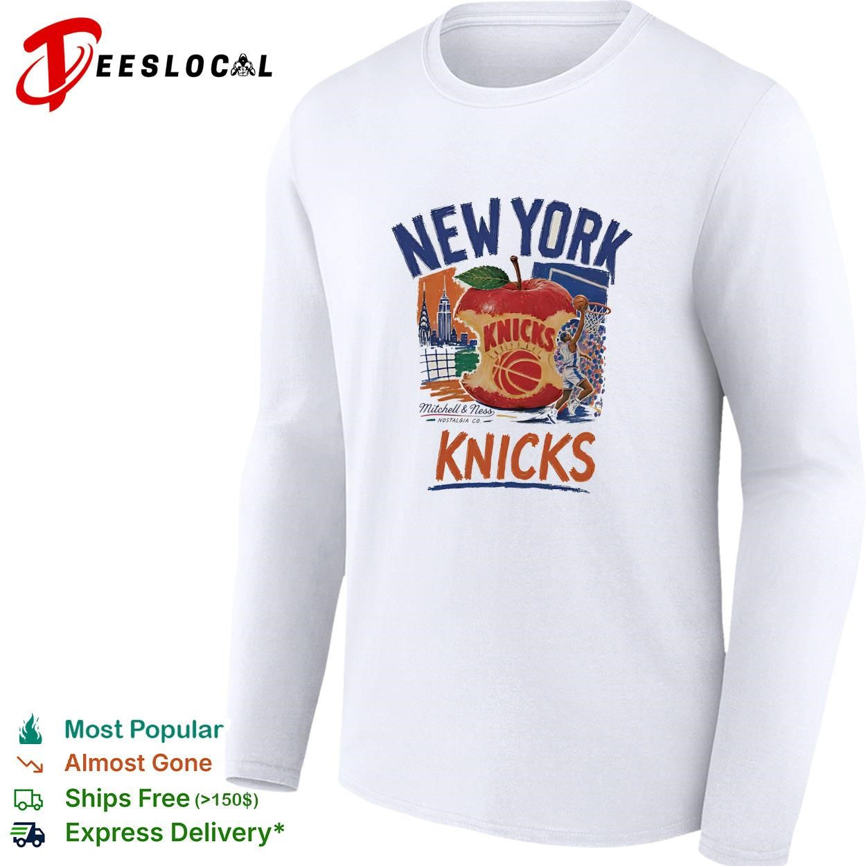 New York Knicks apple skyline vintage badge shirt