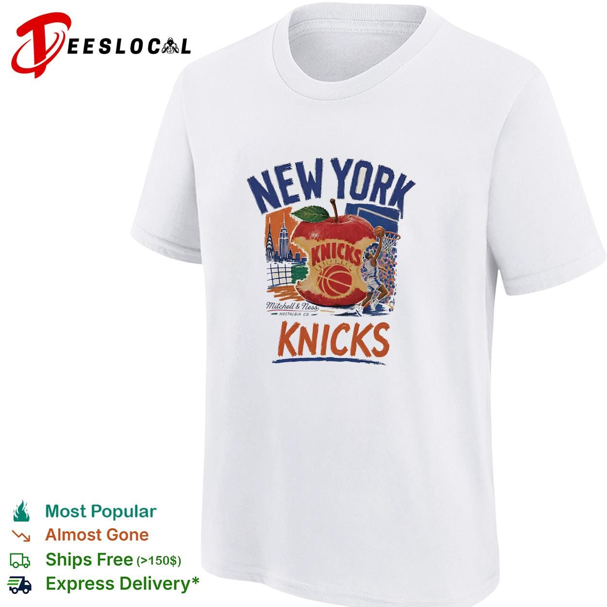 New York Knicks apple skyline vintage badge shirt