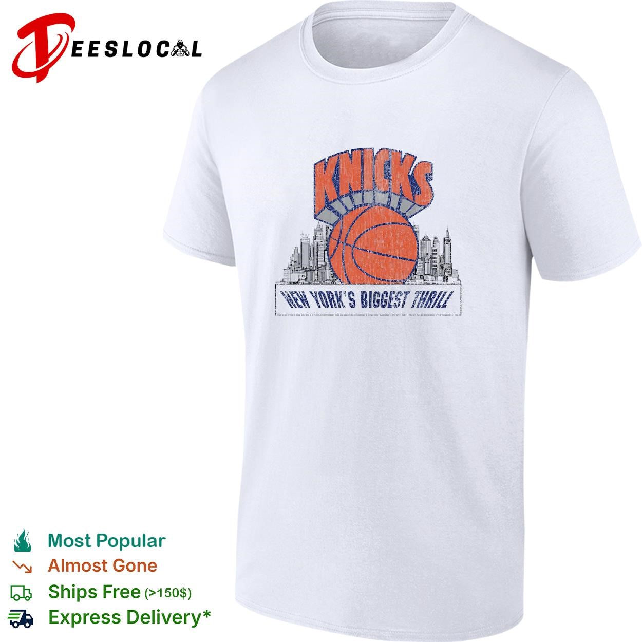 New York Knicks biggest thrill basketball skyline badge shirt