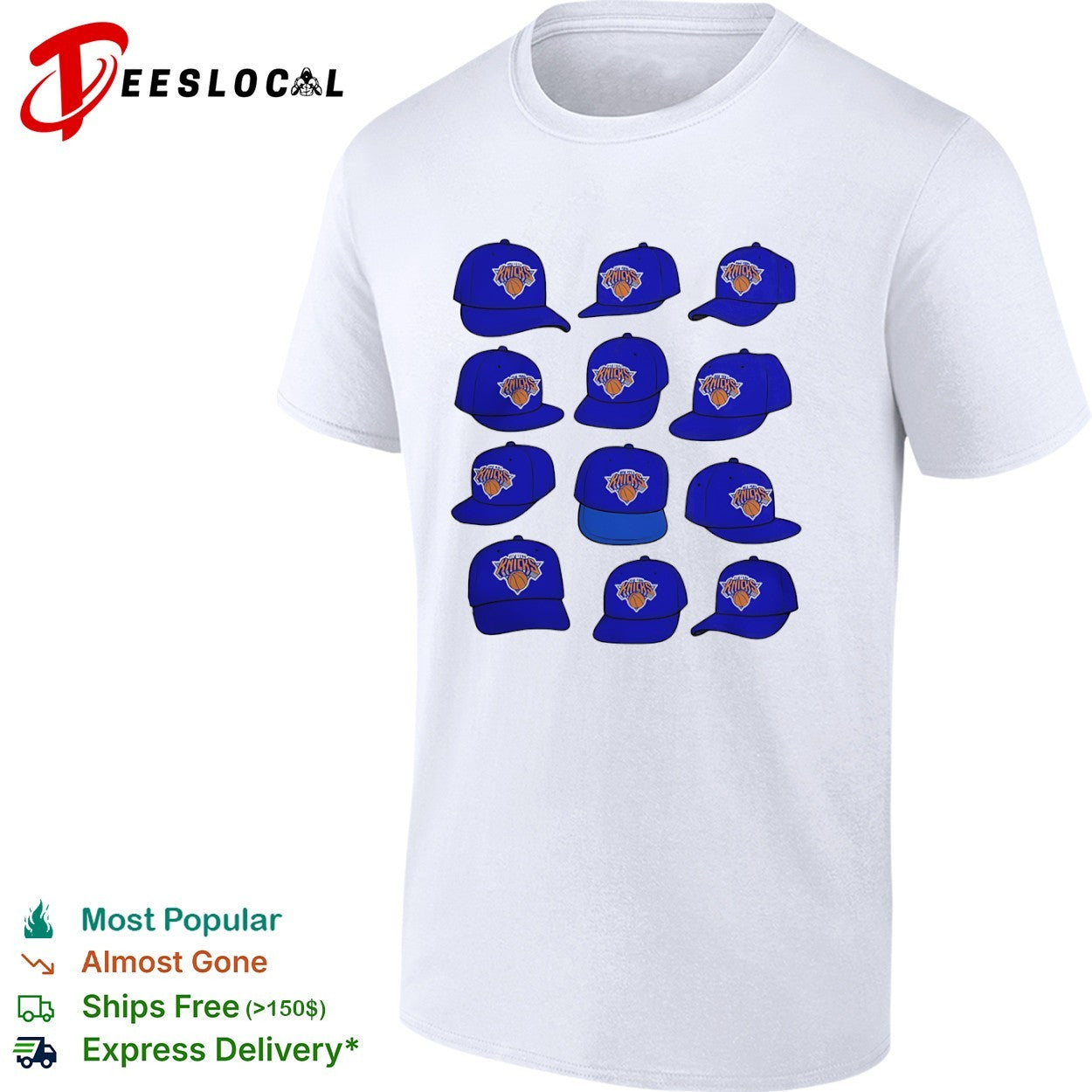 New York Knicks blue hats shirt