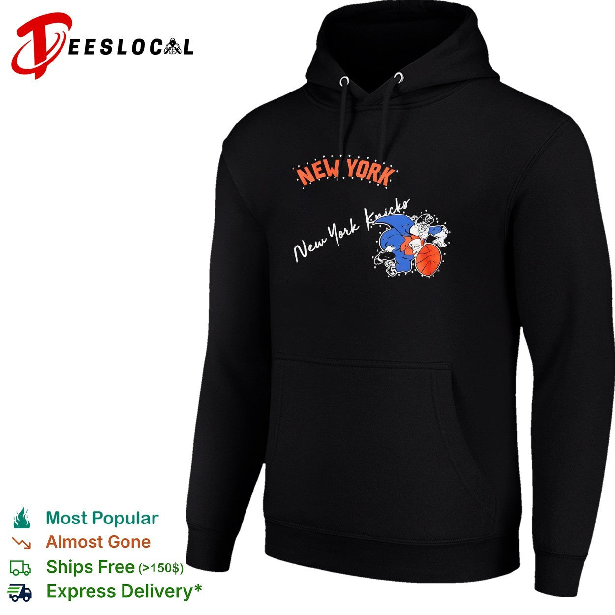 New York Knicks bulldog cape mascot dunking illustration shirt