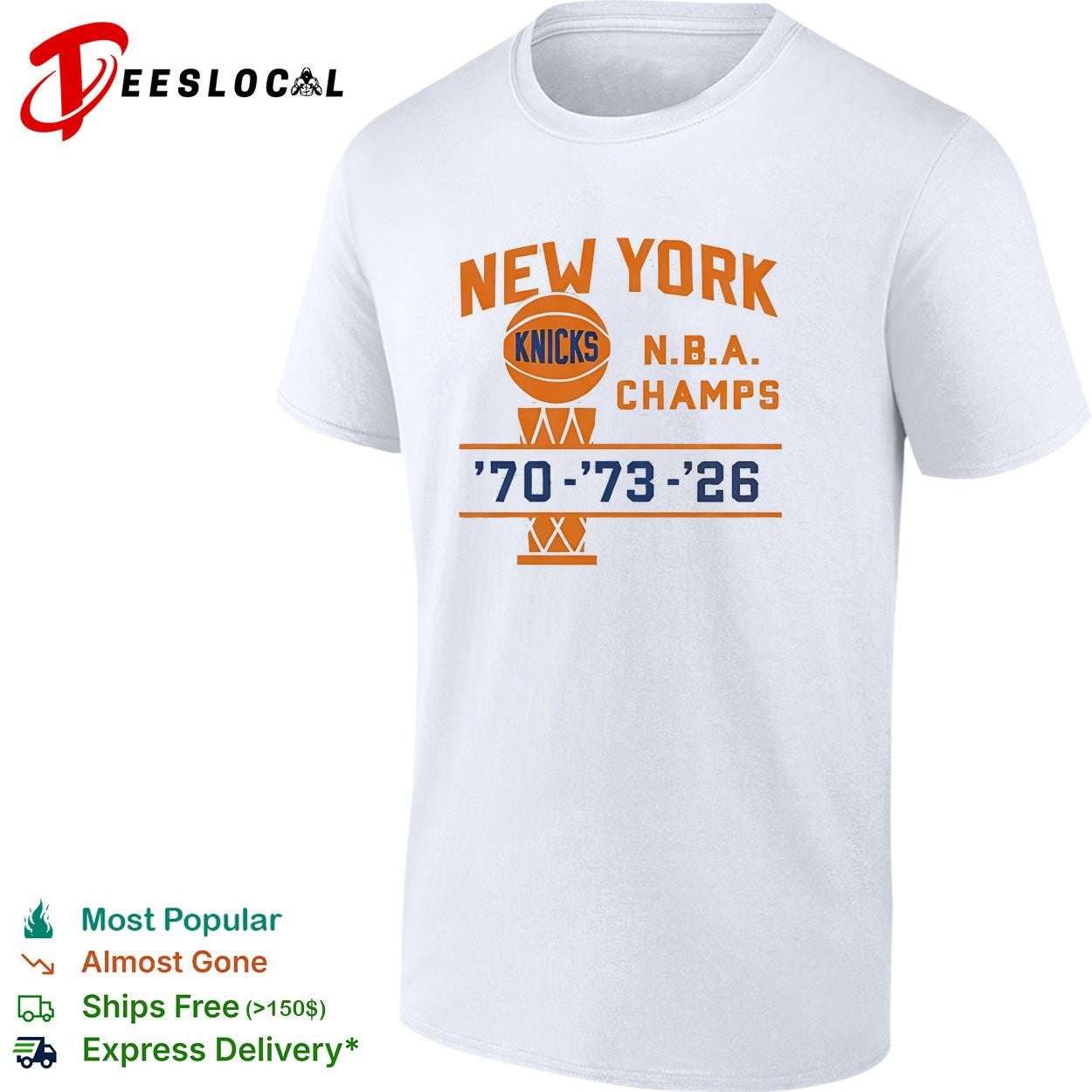 New York Knicks champs since 1946 arched vintage badge shirt
