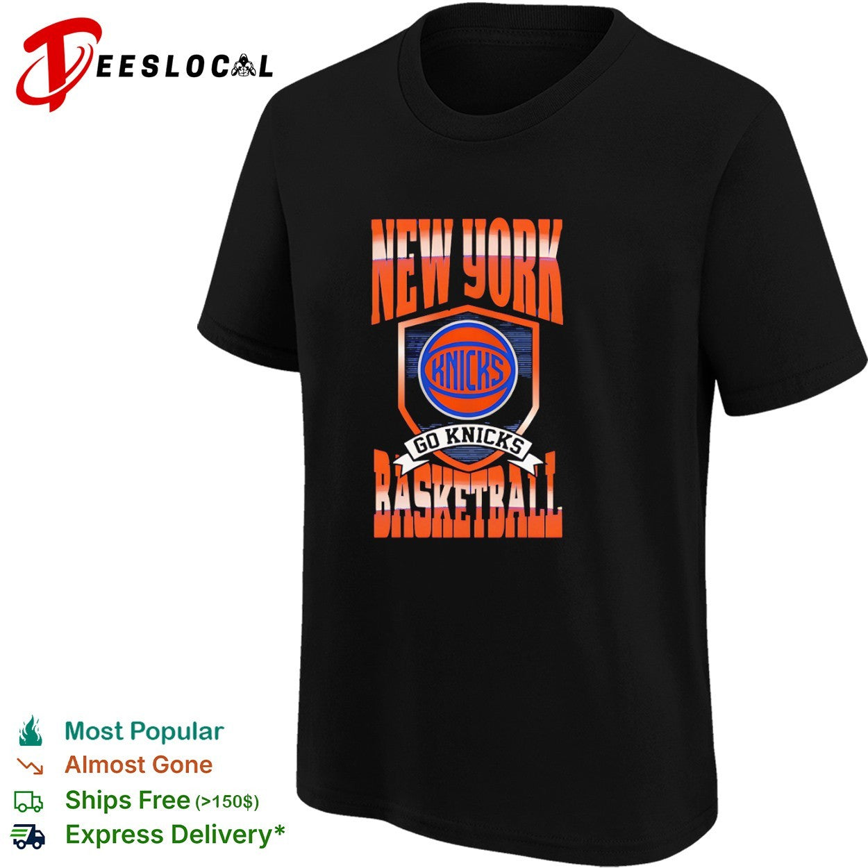 New York Knicks go basketball shield shirt