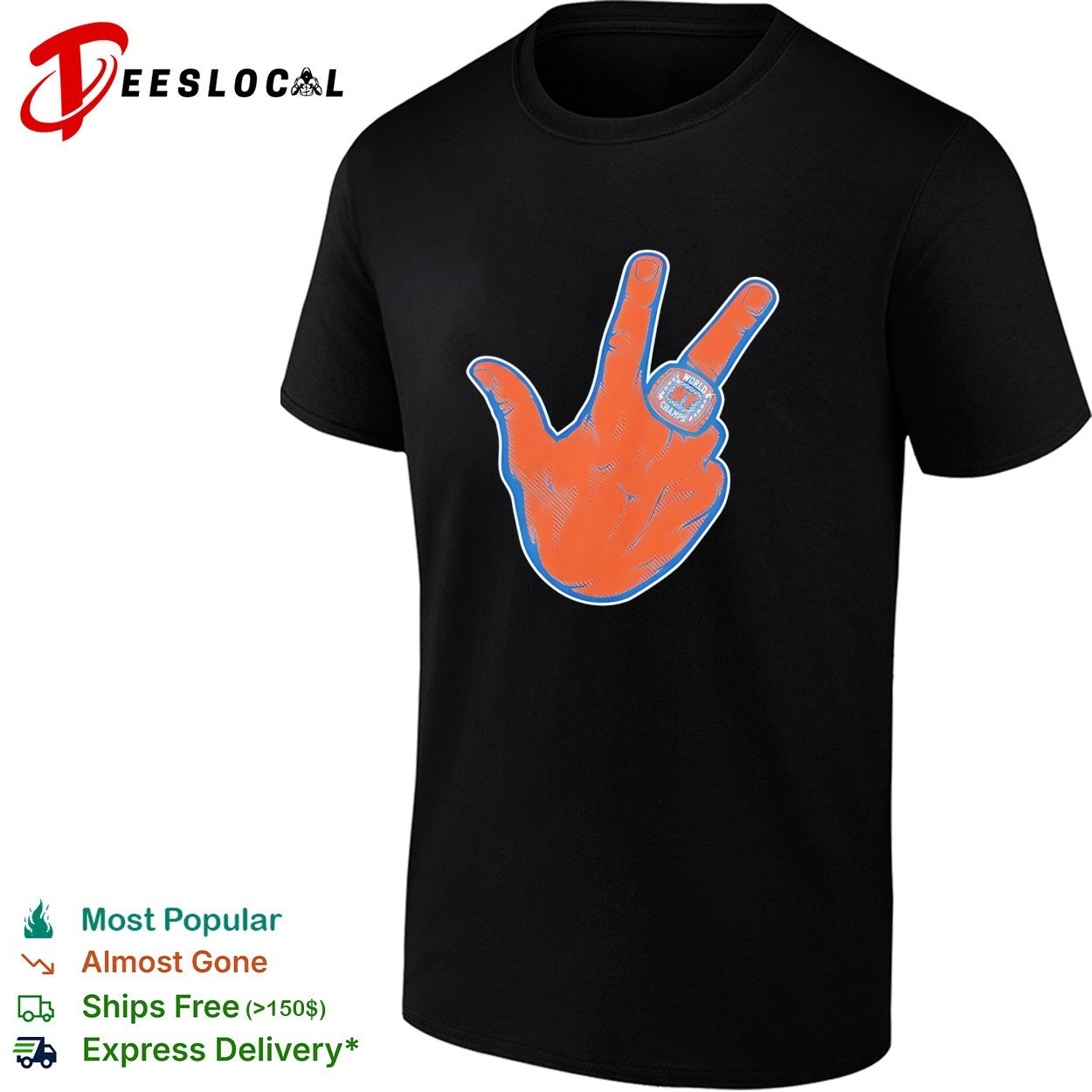 New York Knicks hand hang-loose World Champs championship ring art shirt