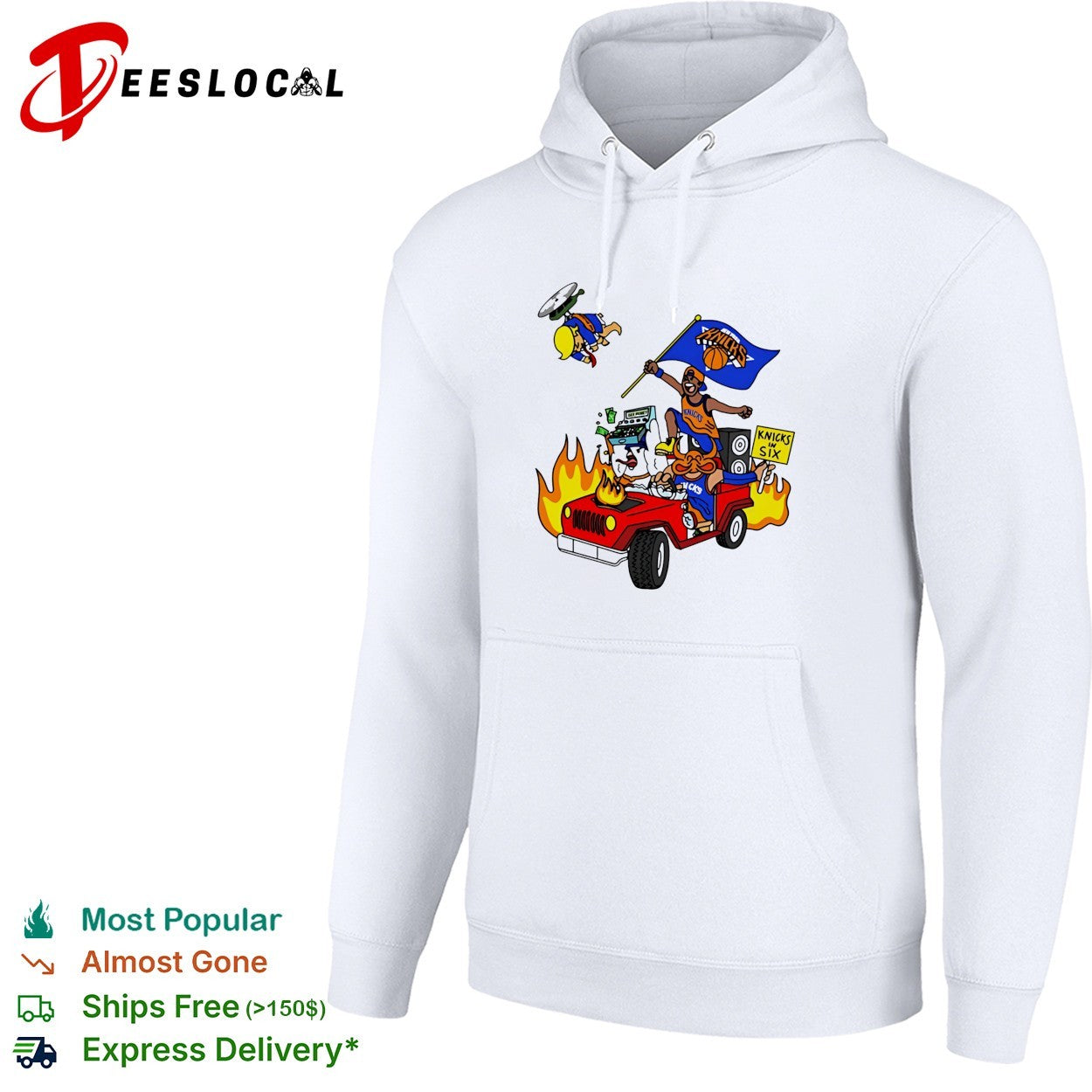 New York Knicks in six victory parade cartoon fire truck fan art shirt