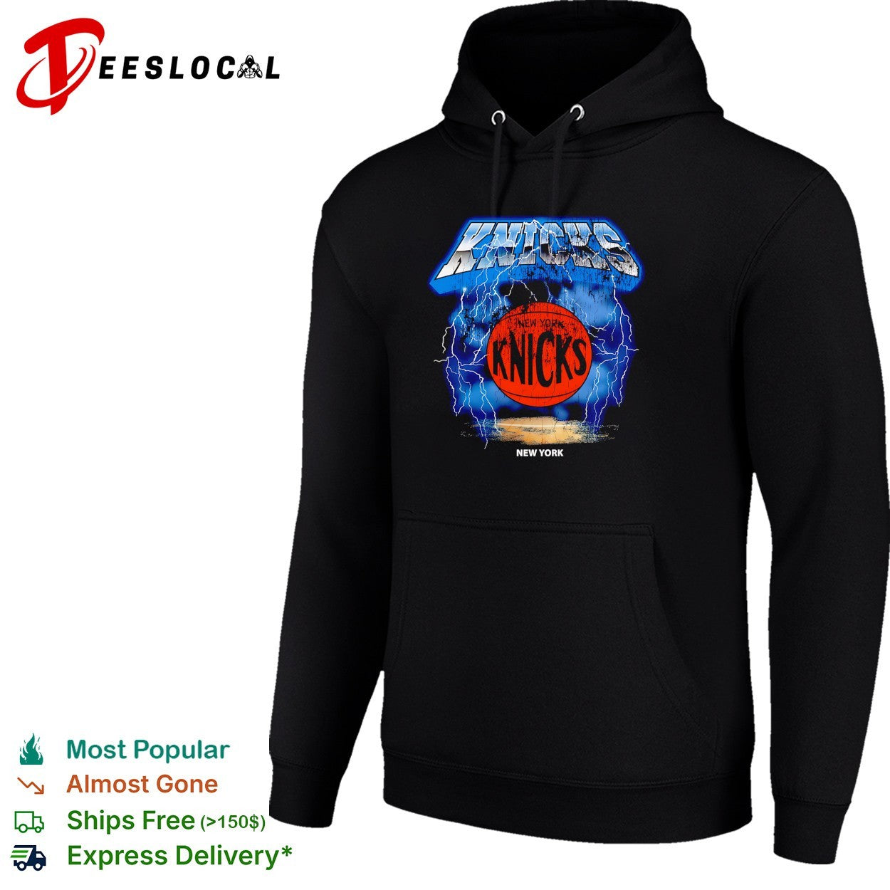 New York Knicks lightning storm arena scene grunge rock style art shirt