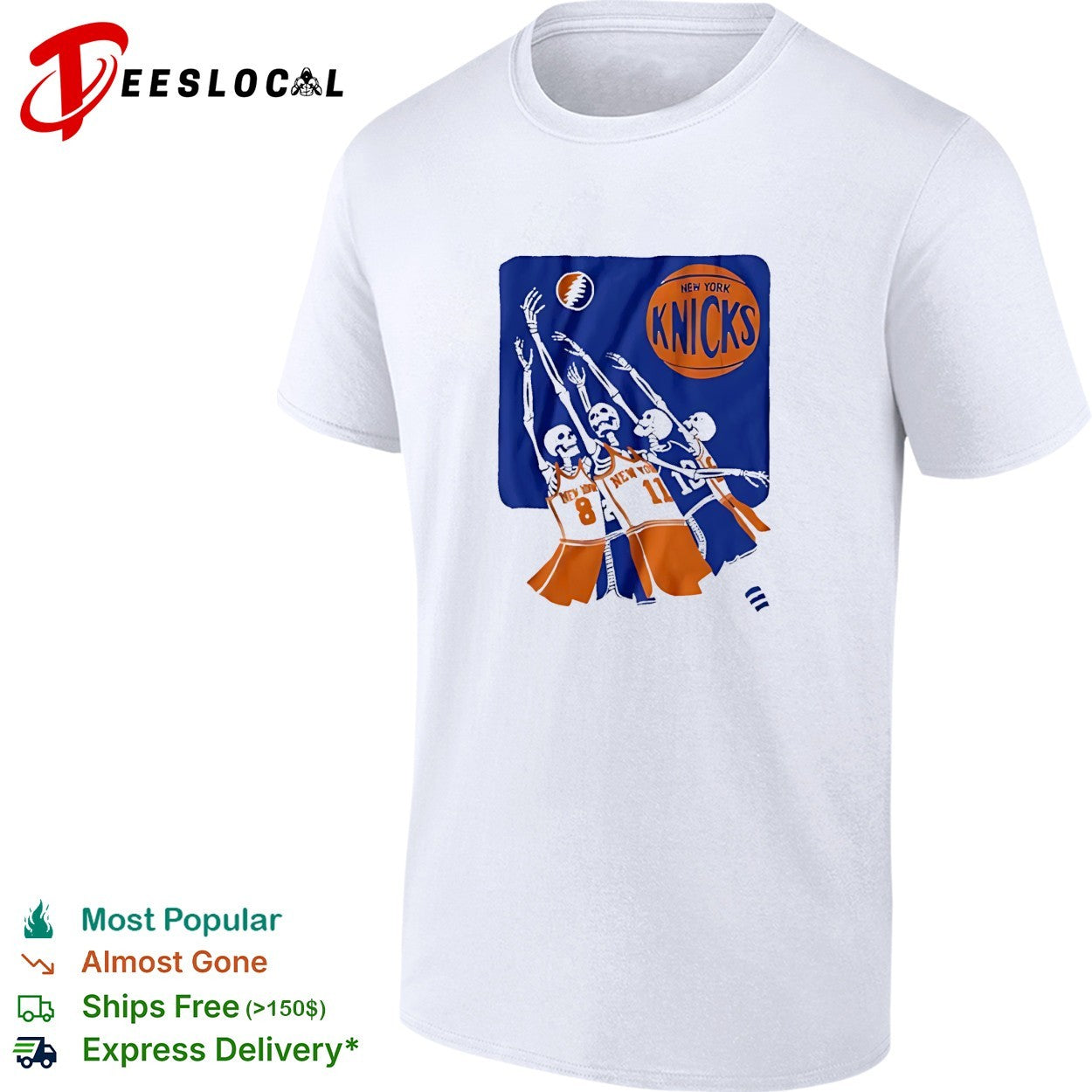 New York Knicks skeleton players jersey number 8 and 11 basketball shirt
