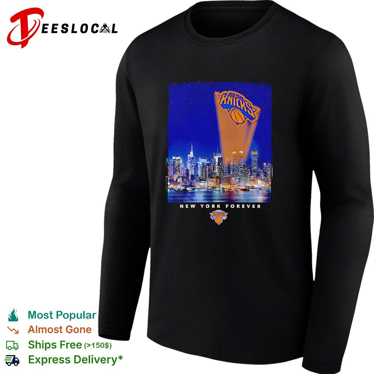 New York Knicks spotlight NYC skyline New York Forever night photo art shirt