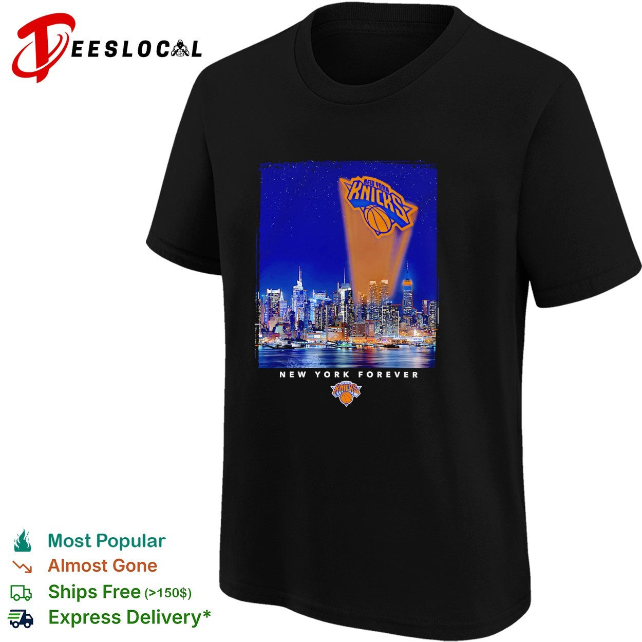 New York Knicks spotlight NYC skyline New York Forever night photo art shirt