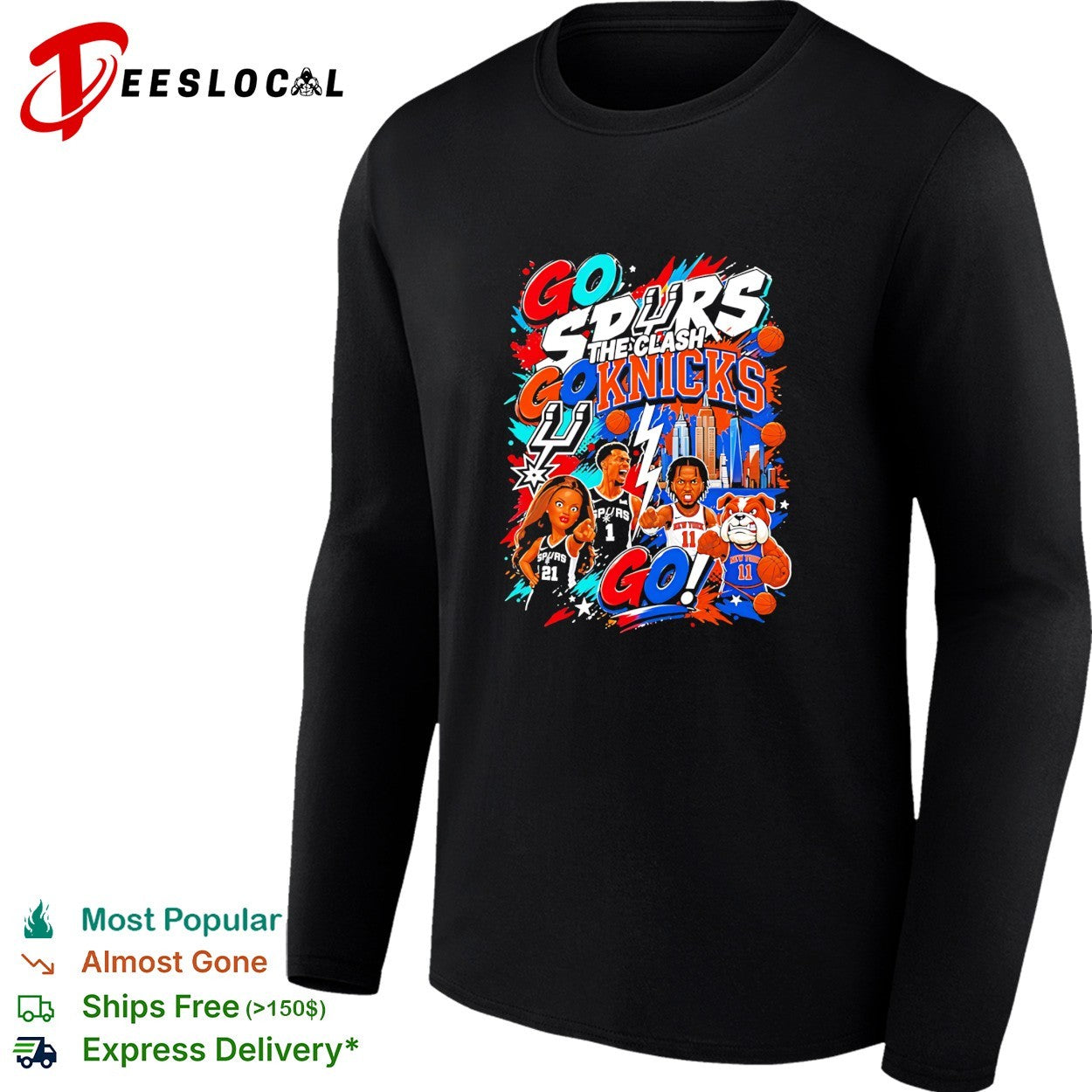 New York Knicks vs San Antonio Spurs Go Spurs Go Knicks The Clash Basketball 2026 shirt