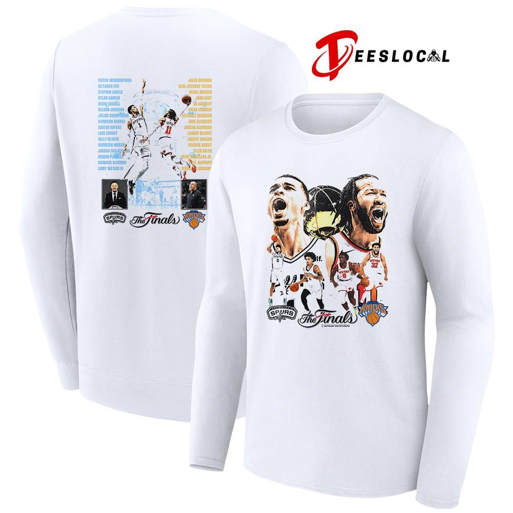 New York Knicks vs San Antonio Spurs the finals name roster graphic shirt