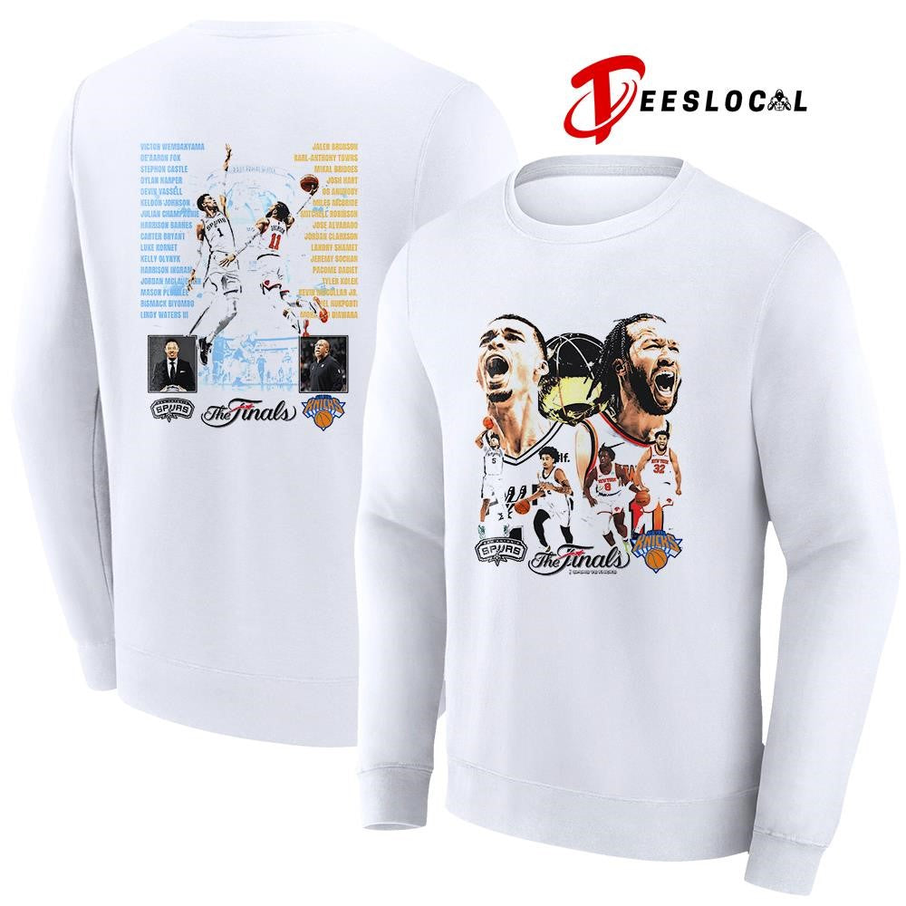 New York Knicks vs San Antonio Spurs the finals name roster graphic shirt