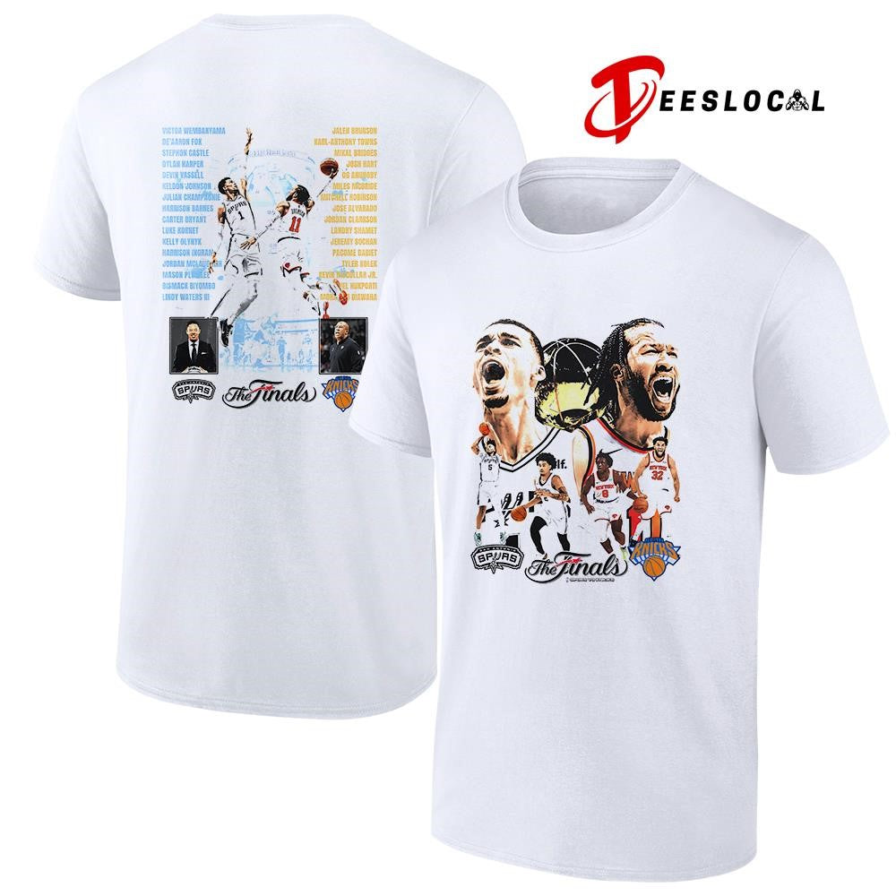 New York Knicks vs San Antonio Spurs the finals name roster graphic shirt