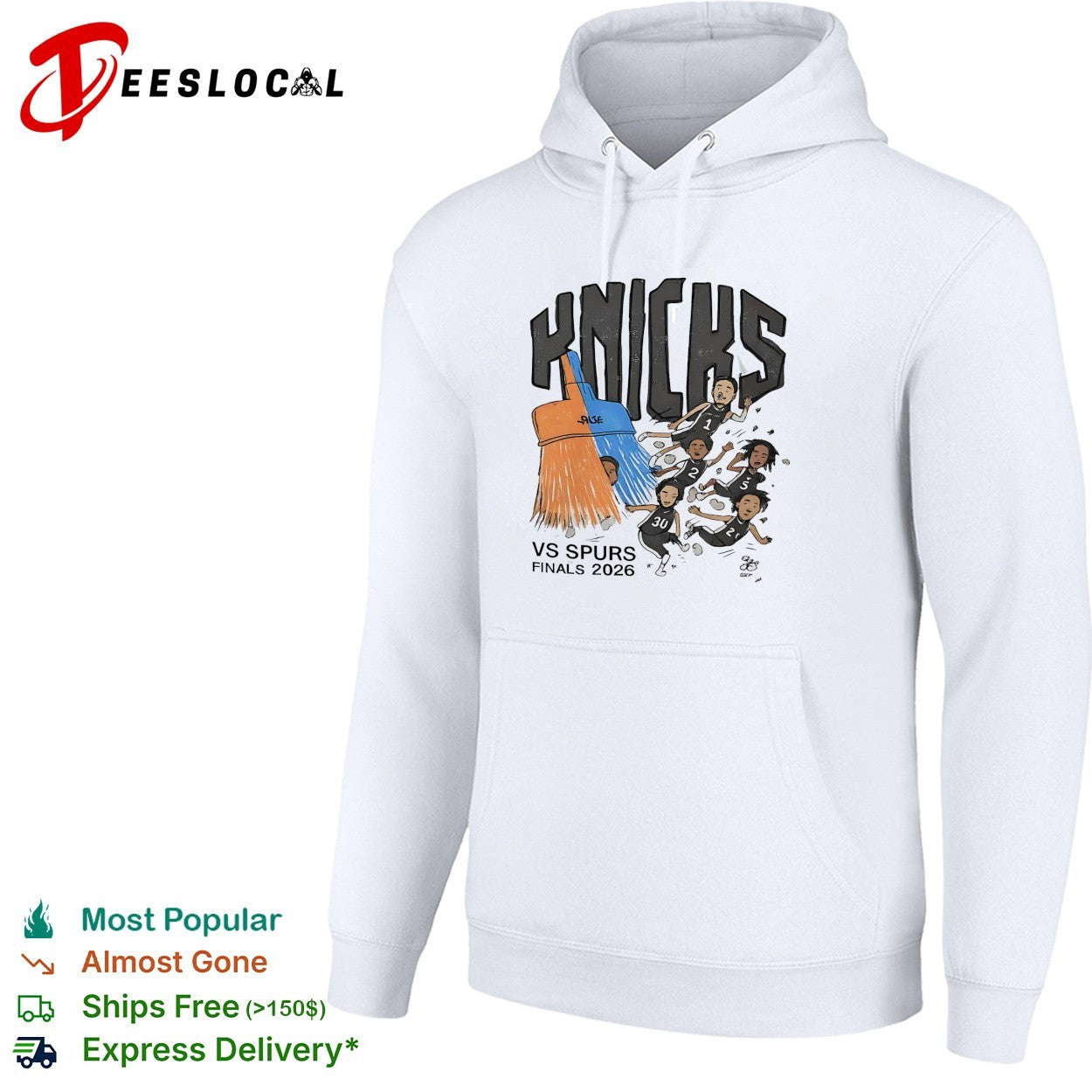 New York Knicks vs Spurs NBA Finals 2026 sweep cartoon shirt