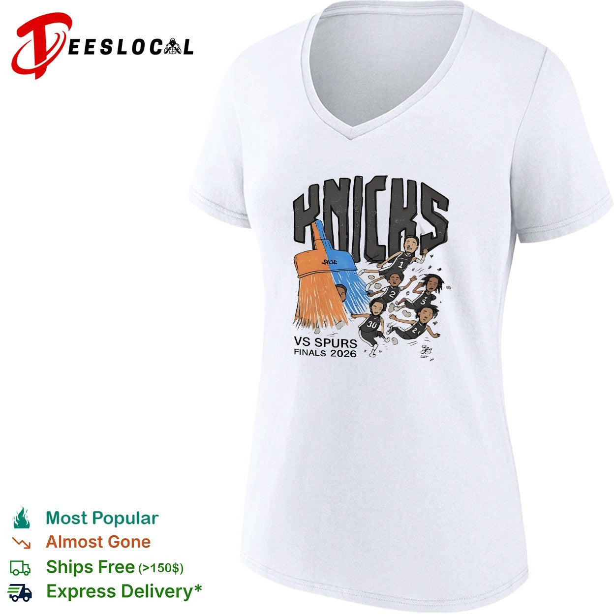 New York Knicks vs Spurs NBA Finals 2026 sweep cartoon shirt