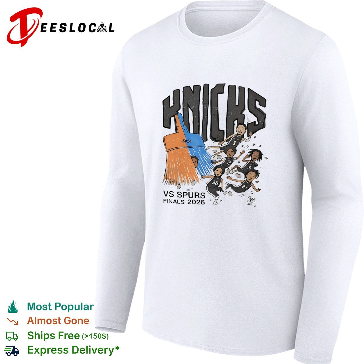 New York Knicks vs Spurs NBA Finals 2026 sweep cartoon shirt