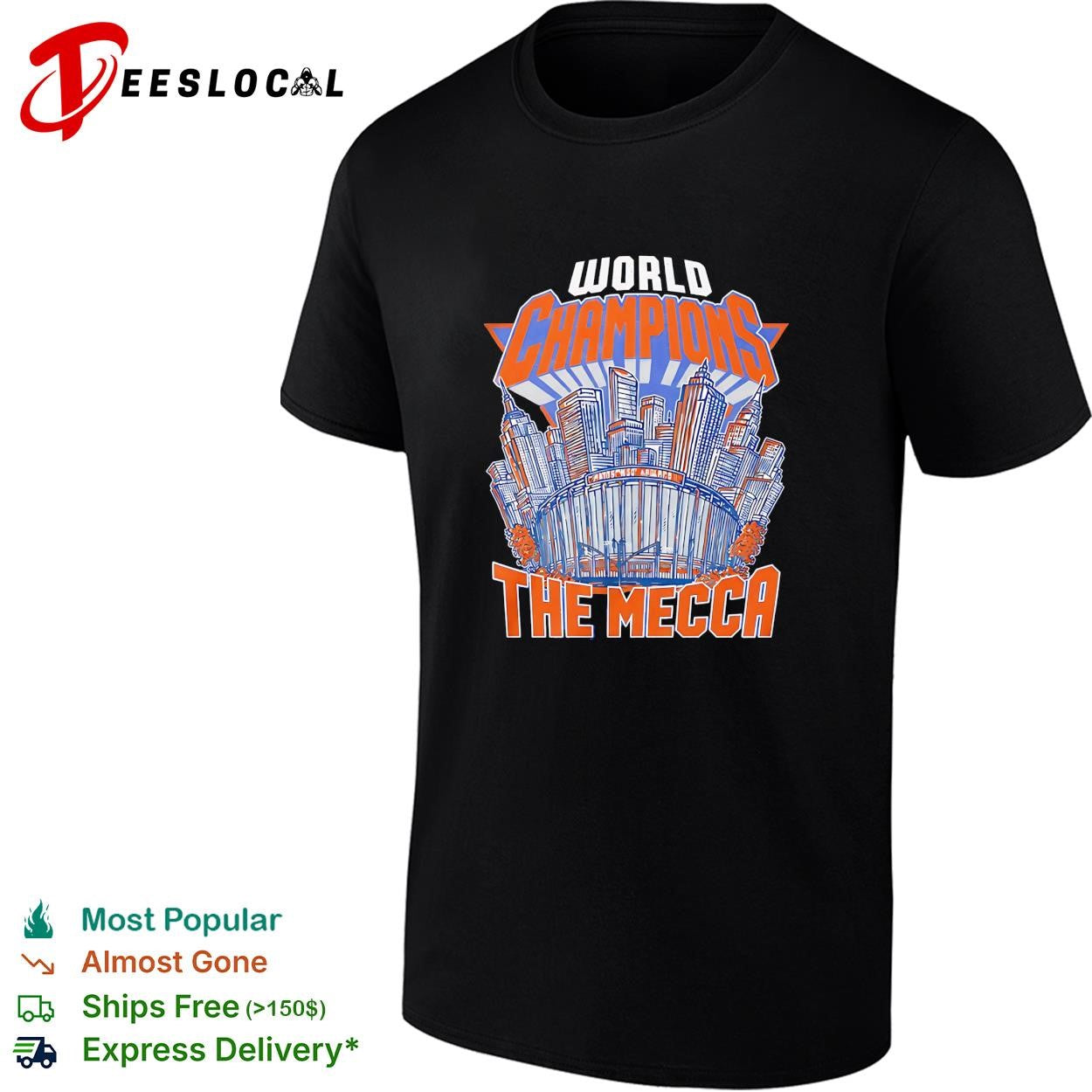 New York Knicks world champions the Mecca NYC skyline graphic shirt