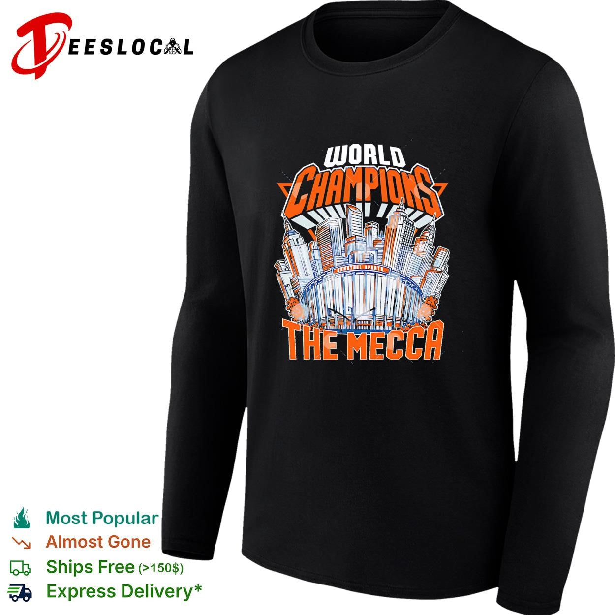New York Knicks world champions the Mecca New York City skyline basketball arena shirt