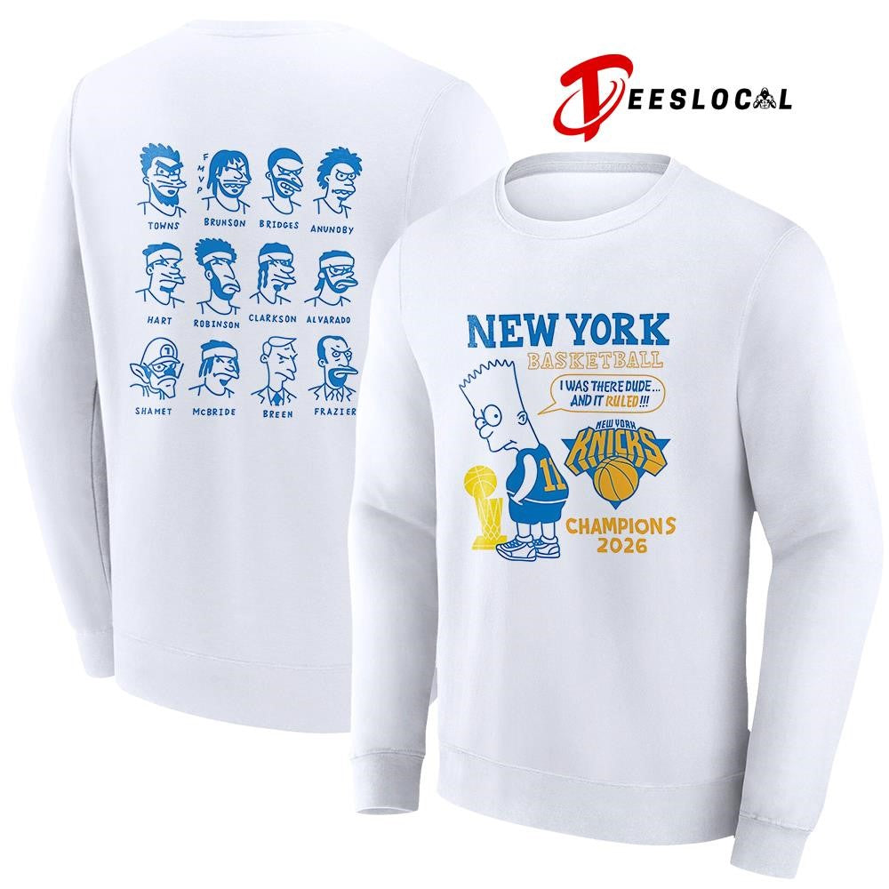 New York Knicks x The Simp Bart I was there dude and it ruled cartoon parody shirt
