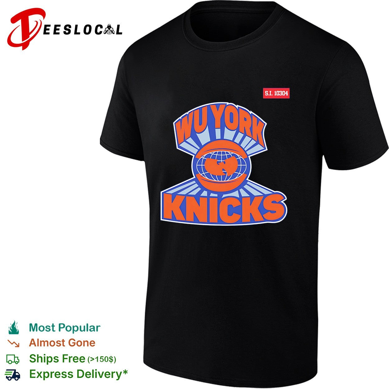 New York Knicks x Wu-Tang style globe parody mashup shirt