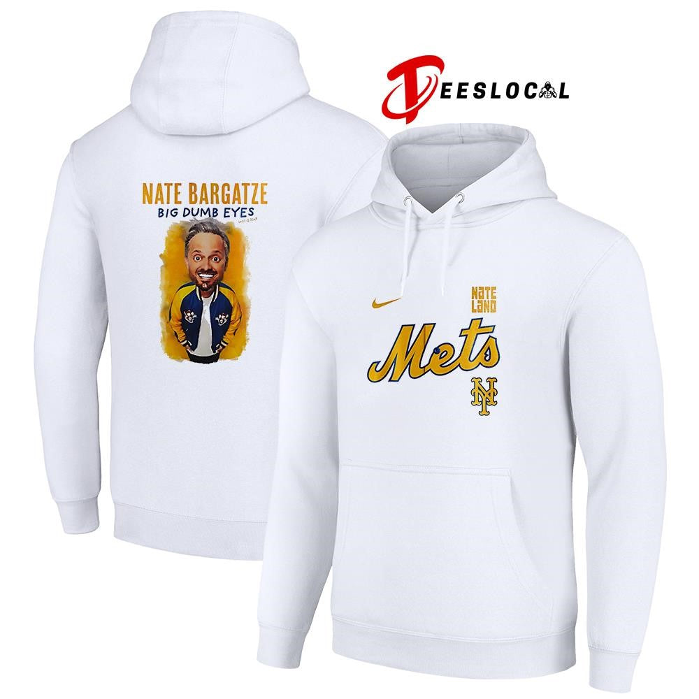 New York Mets x Nate Bargatze Big Dumb Eyes world tour caricature graphic shirt