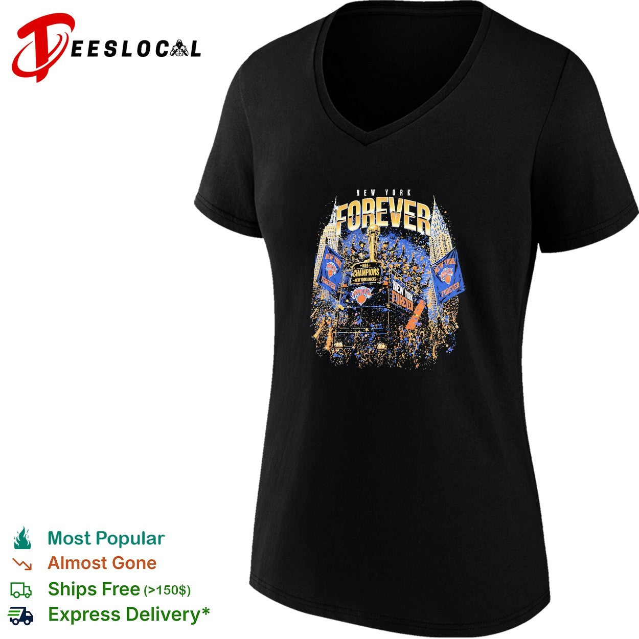 New York forever Knicks champions skyline night fireworks graphic shirt