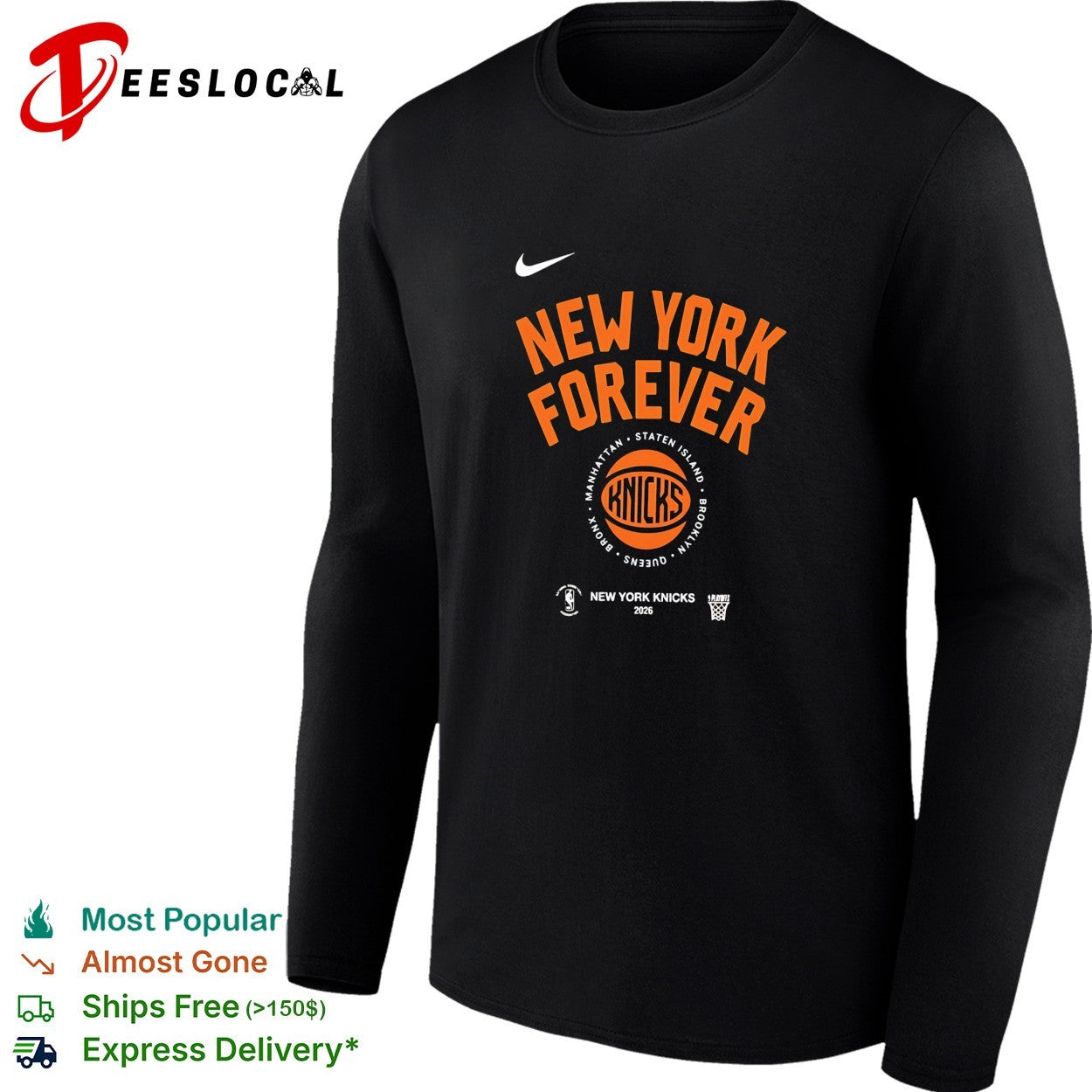 New York forever Manhattan Staten Island Brooklyn Queens Bronx Knicks 2026 shirt