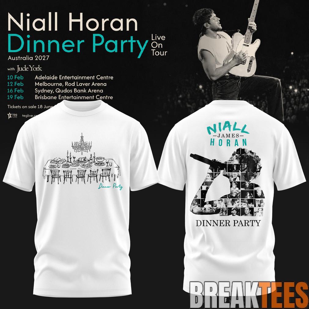 Niall Horan Dinner Party Live On Tour Australia Tee White